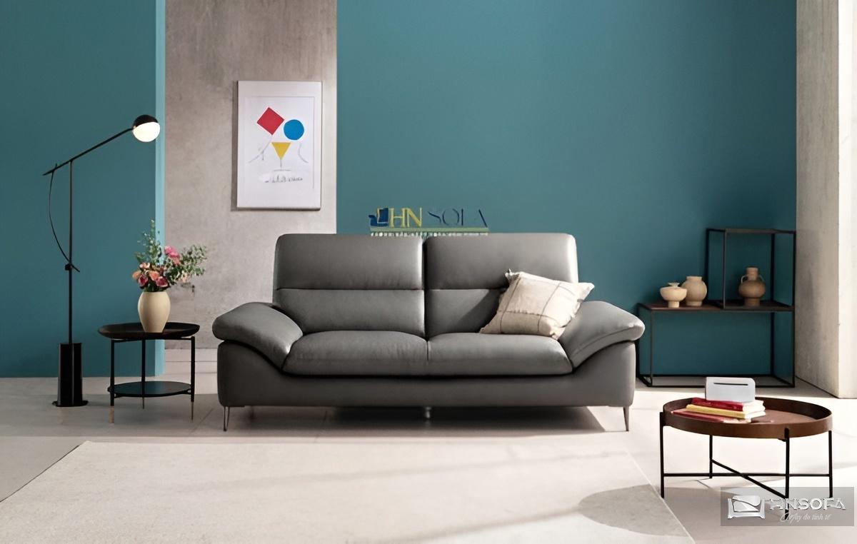 Ghế sofa da màu ghi xám
