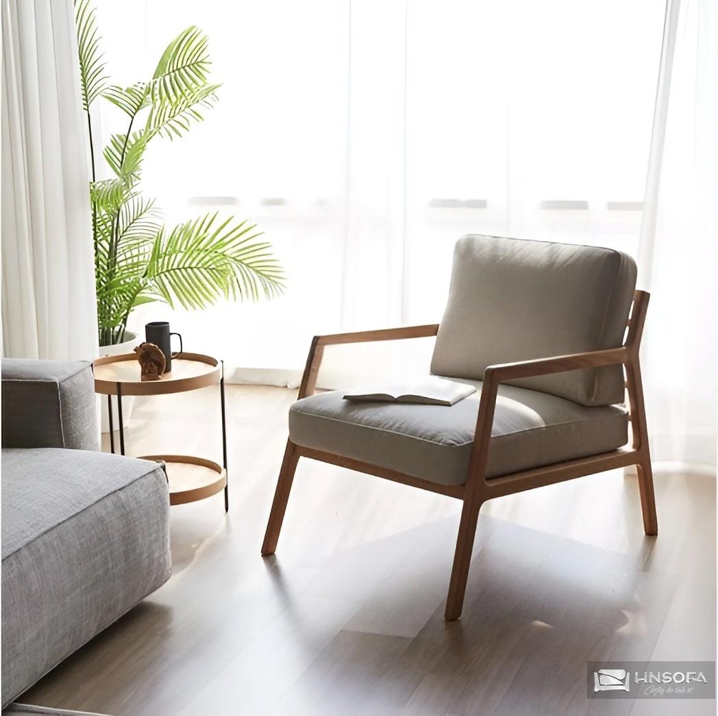 Ghế sofa đơn bằng gỗ trang trí phòng ngủ