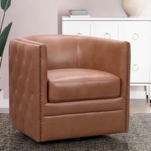 Alternative view of Ghế sofa đơn tựa lưng tròn bọc da Hàn cao cấp SFĐ20