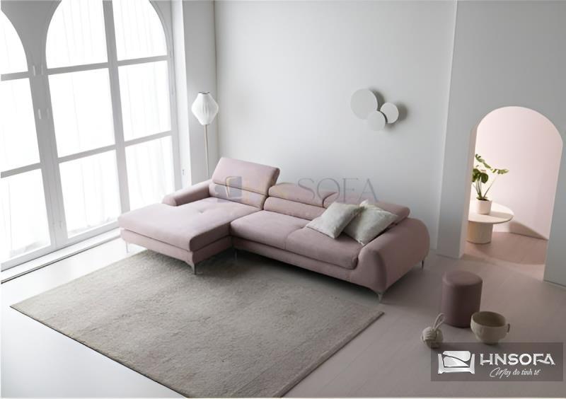 Ghế sofa góc nỉ Hàn Quốc HNSN07 màu hồng