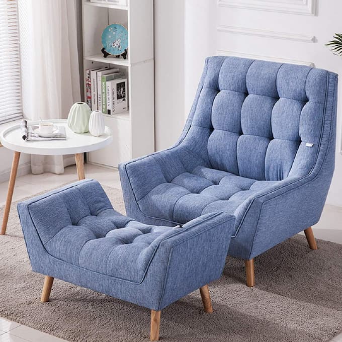 Ghế sofa thư giãn đơn có kết hợp để chân tùy biến