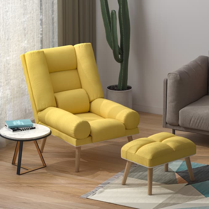 Mẫu ghế sofa thư giãn kèm đôn để chân