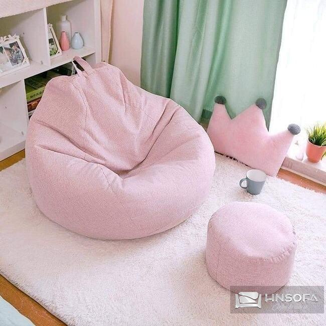 Ghế sofa trẻ em chất liệu vải ấn tượng màu hồng cực kỳ êm ái