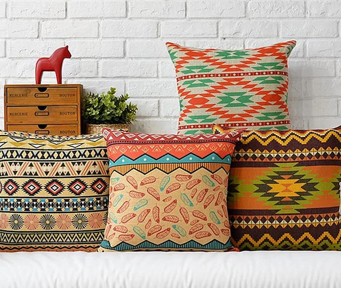 Mẫu gối tựa lưng Sofa thổ cẩm đẹp