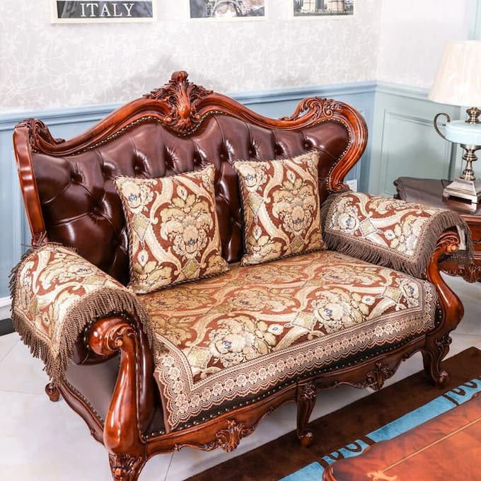 Mẫu gối tựa lưng cho ghế sofa gỗ