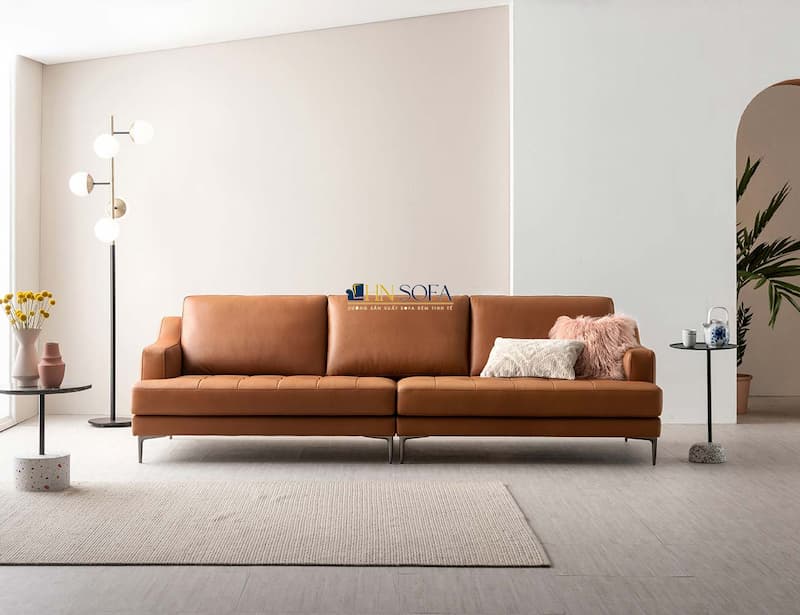 Mẫu sofa văng làm từ da bò Ý mã HNS99 cao cấp