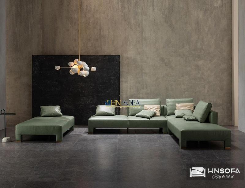 Sofa bán chạy góc L da bò Ý HNS108