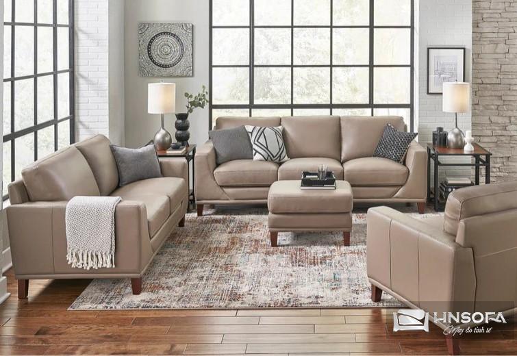 Sofa băng dài văng da bò kiểu dáng đời mới trẻ trung VP23