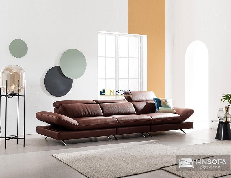 Sofa chân sắt da bò Ý HNS106