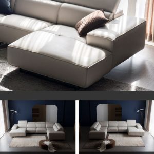 Alternative view of Mẫu sofa chữ U giả da hiện đại HNS20