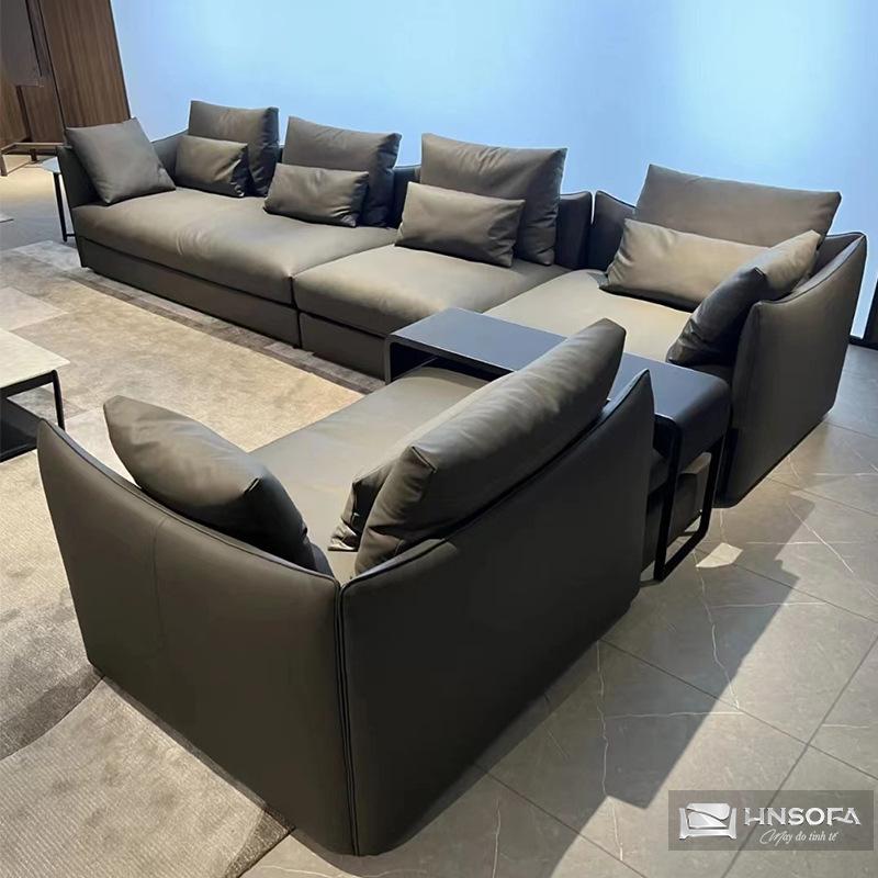 Sofa góc L da bò tiếp xúc nhập khẩu Ý HNS224 - Ảnh 4