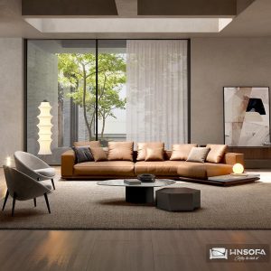Alternative view of Sofa bọc da bò nhập khẩu Ý HNS 226