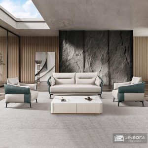 Alternative view of Bộ sofa bọc tiếp xúc da bò nhập khẩu Ý HNS232