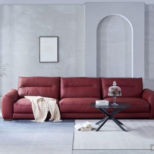 Alternative view of Sofa văng bọc da bò nhập khẩu Ý HNS235