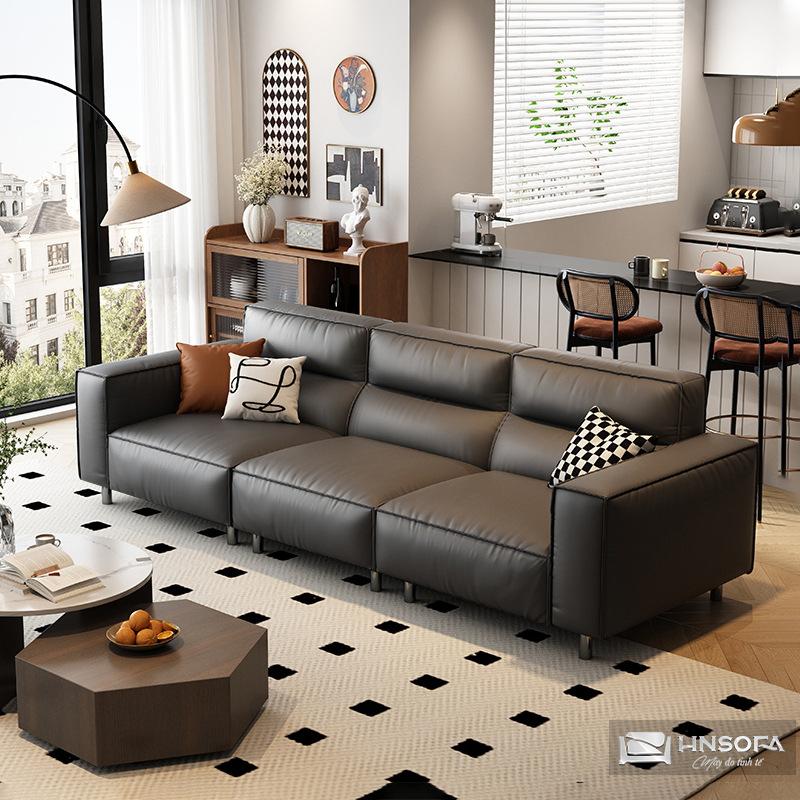 Sofa văng bọc da bò nhập khẩu Ý HNS238 - Ảnh 4
