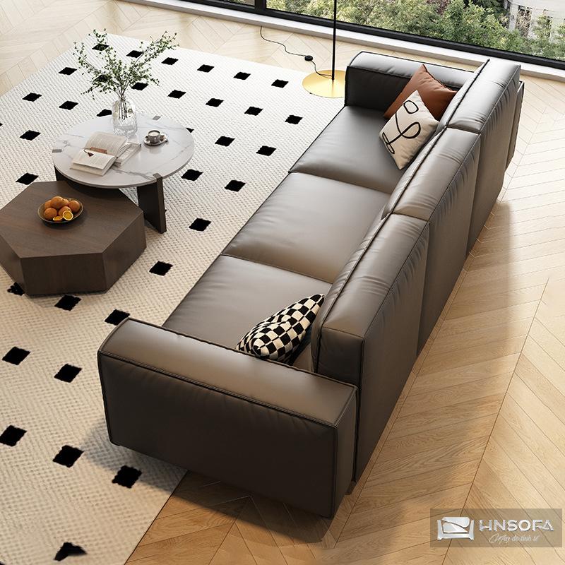 Sofa văng bọc da bò nhập khẩu Ý HNS238 - Ảnh 3