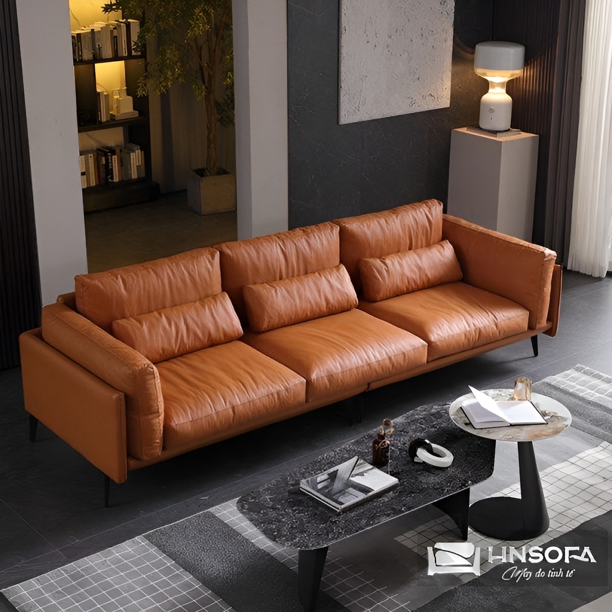 Sofa da bò nhập khẩu Ý HNS230