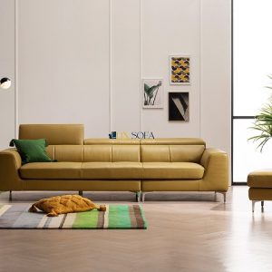 Sofa da Hàn Quốc HNS127 - Lạ mắt với màu vàng chanh thanh lịch!