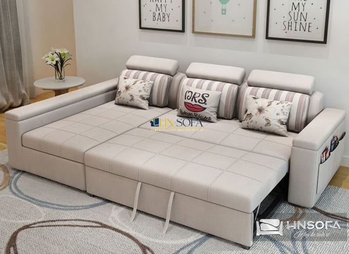 Sofa giường chữ L hiện đại HNSG05 kết hợp nâng hạ đầu thông minh