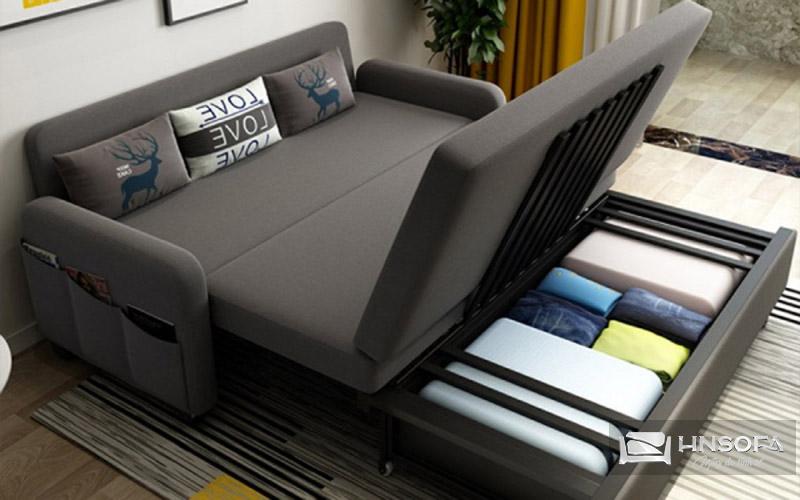 Ghế sofa giường sắt được thiết kế với màu sắc tối giản, phù hợp với nhiều phong cách nội thất khác nhau, từ hiện đại đến cổ điển