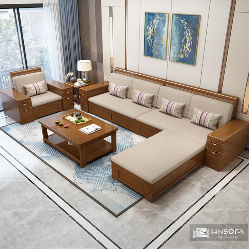 Sofa gỗ cao cấp HNW03 - Ảnh 3