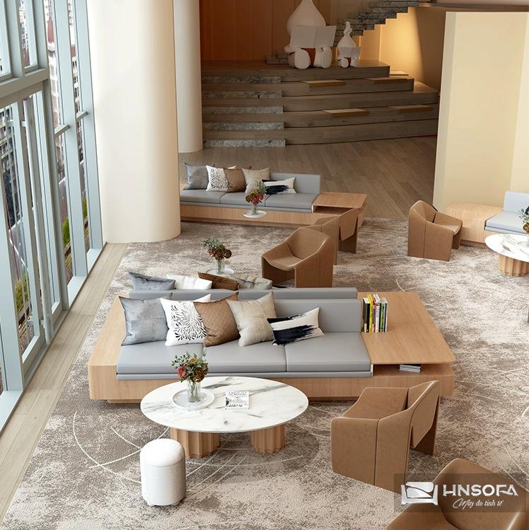 Sofa gỗ hiện đại HNW04 - Ảnh 3