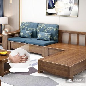 Alternative view of Sofa gỗ góc L hiện đại HNW05