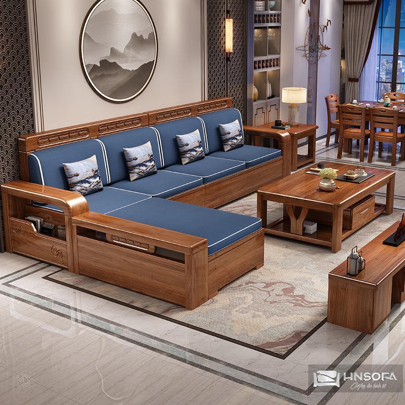 Sofa gỗ cao cấp HNW06 - Ảnh 3