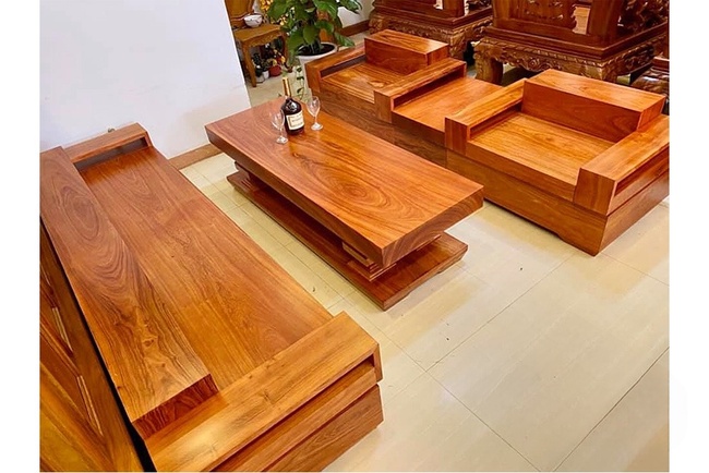 Sofa làm từ gỗ cho phòng khách thêm tinh tế