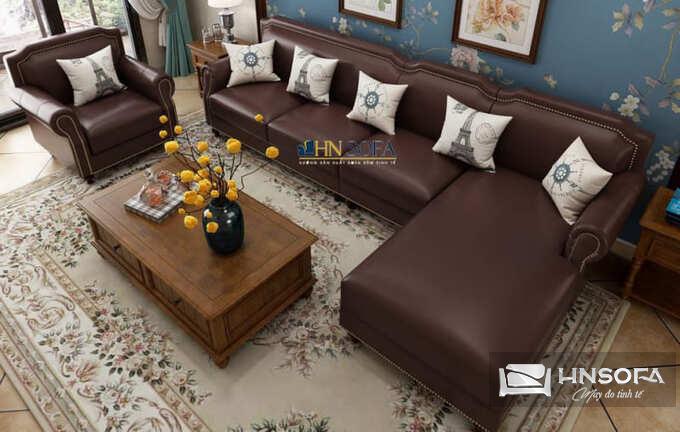 Sofa góc chữ L HNS63 mang phong cách cổ điển ấn tượng