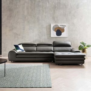 Sofa góc L da bò Ý HNS103 - Tiện nghi xua tan mệt mỏi!