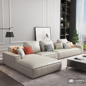 Alternative view of Sofa góc L HNS182 bọc da Ý nhập khẩu