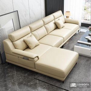 Sofa góc L hiện đại HNS192 bọc da Ý nhập khẩu
