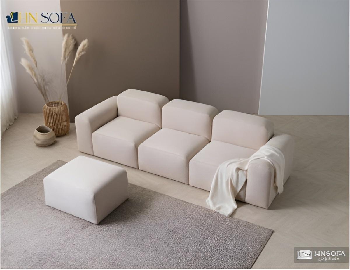 Sofa HNSN01 phong cách Ý bọc nỉ mềm mại