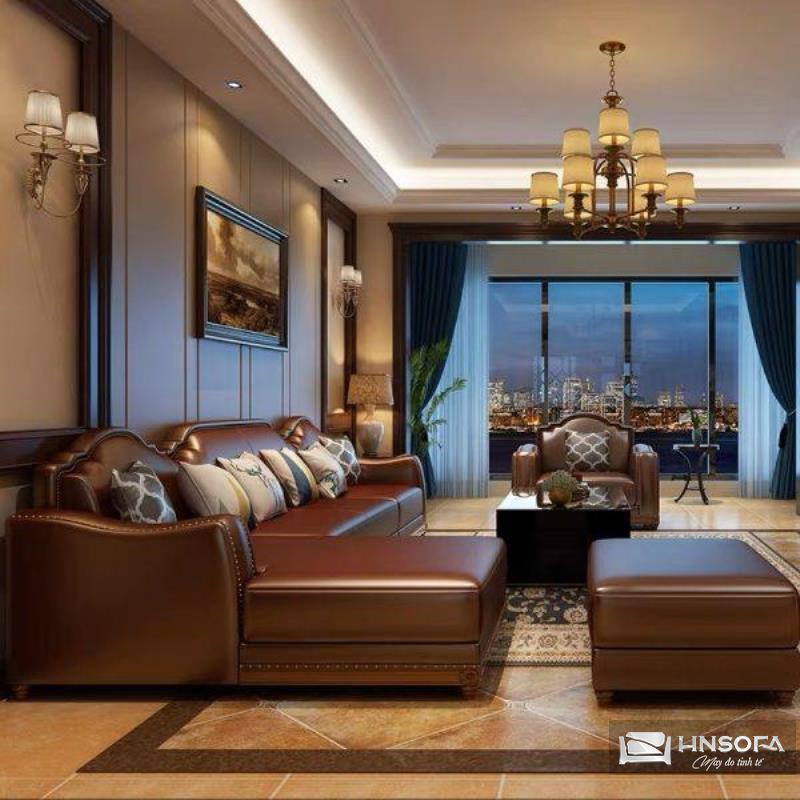 Sofa hoàng gia tân cổ điển góc L HNS154
