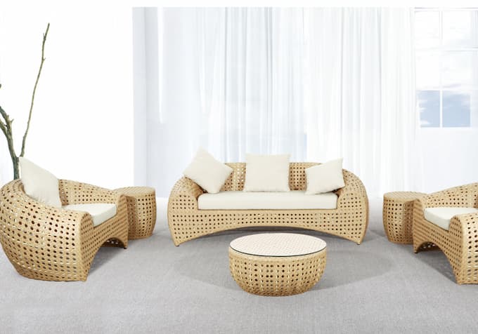 Ghế sofa mây tre được đan thủ công vô cùng ấn tượng