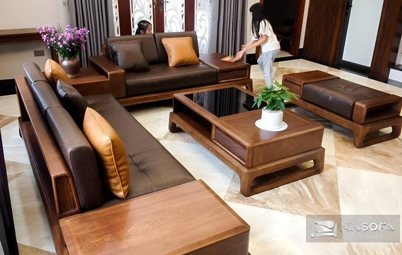  Mẫu thiết kế sofa tay gỗ bằng da sang trọng, cao cấp nhất 2023