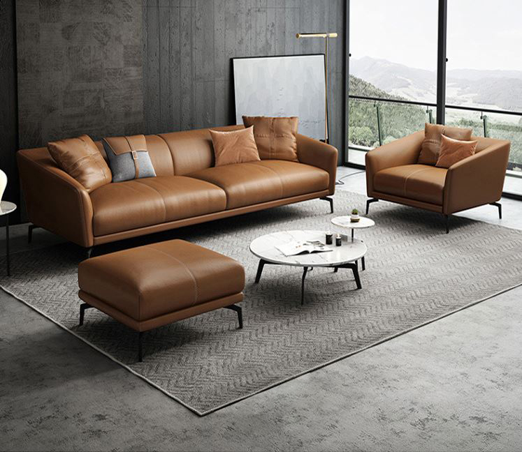 Ghế sofa văn phòng dáng văng bọc da phong cách Ý VP02