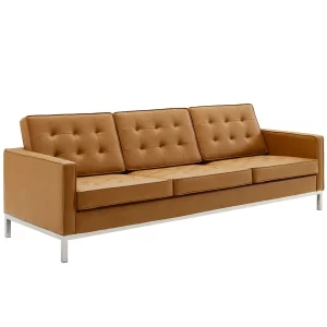 Alternative view of Mẫu sofa văn phòng dáng văng 3 chỗ bọc da rút múi tinh tế VP13