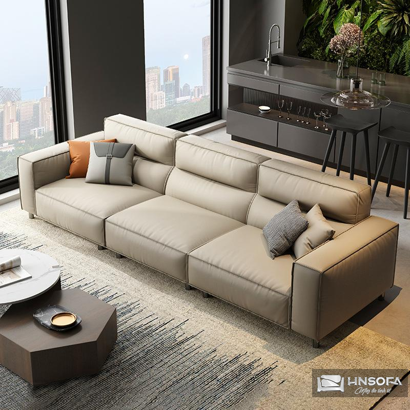 Sofa văng bọc da bò nhập khẩu Ý HNS238