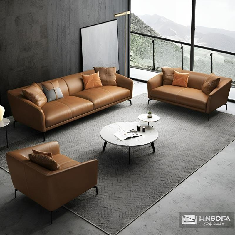 Sofa văng bọc da chân cao phong cách Ý VP02
