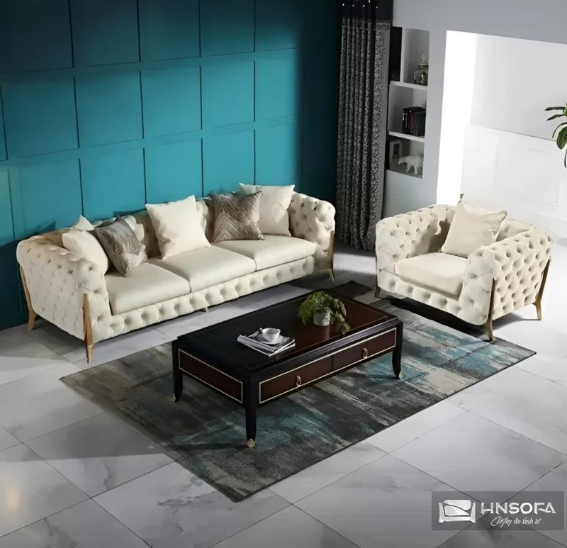 Sofa văng chân cao tân cổ điển mẫu HNS51TCĐ