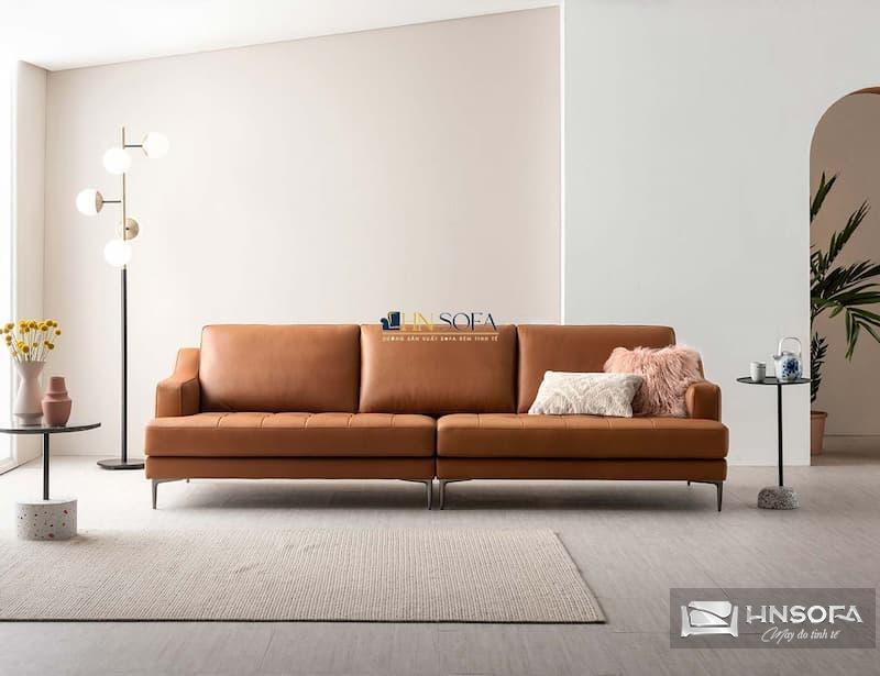 Sofa văng chân sắt da bò Ý HNS99