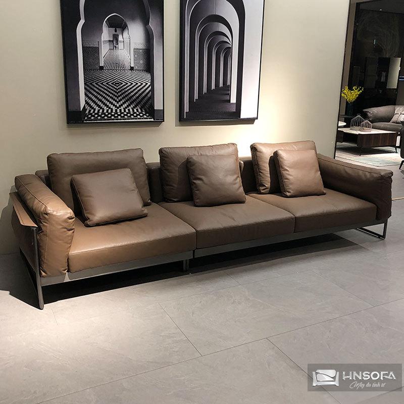 Sofa văng da bò Ý nhập khẩu HNS222 - Ảnh 2