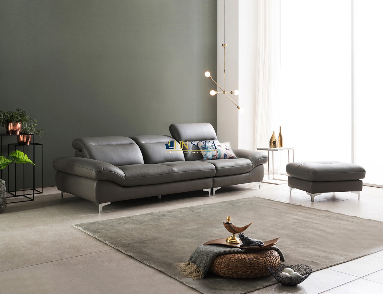 Sofa văng da Carola Ý HNS137