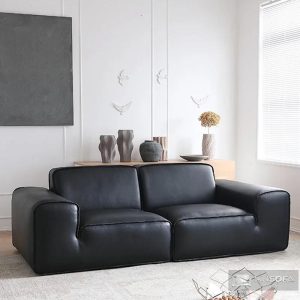 Alternative view of Sofa văng bọc da bò nhập khẩu Ý HNS239