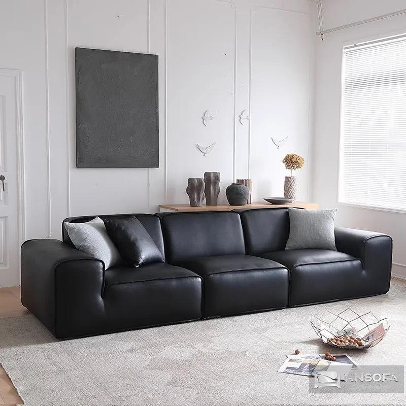Sofa văng bọc da bò nhập khẩu Ý HNS239