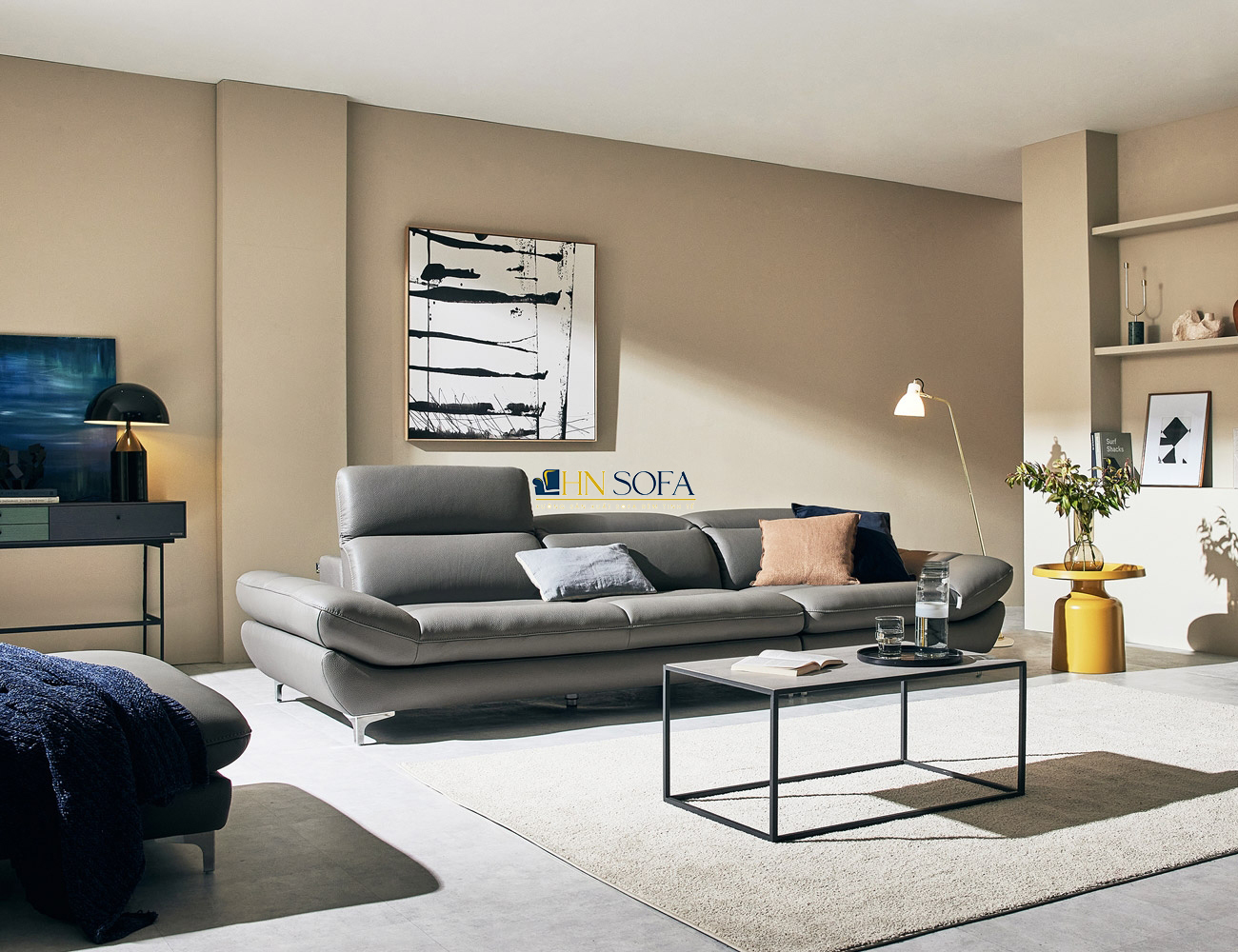 Mẫu ghế sofa bọc văng da Malaysia HNS48