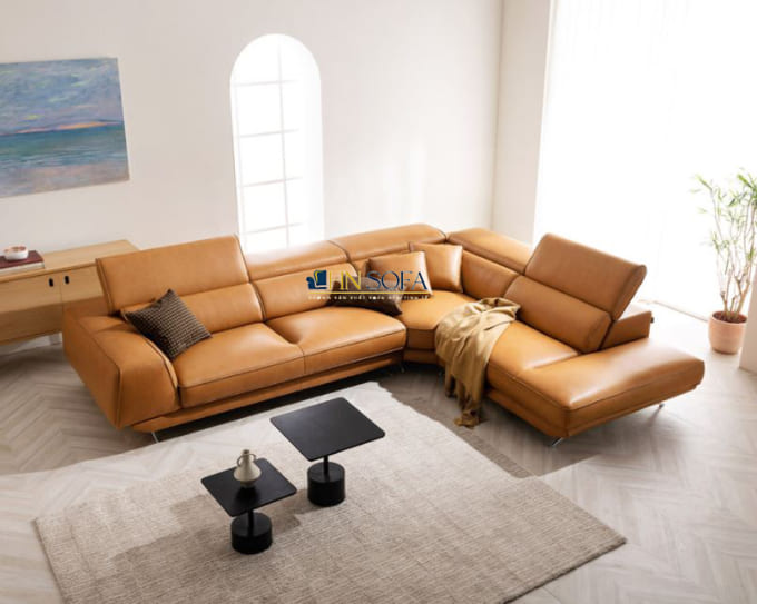 Bộ Sofa da cao cấp từ Ý góc chữ L hiện đại
