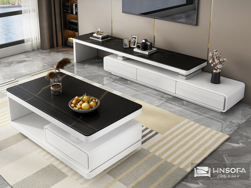 Bàn sofa hình hộp có kiểu dáng đơn giản, hiện đại